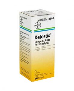 BAYER KETOSTIX REAGENT KETONE TEST STRIP 50ct. FOR URINANALYSIS