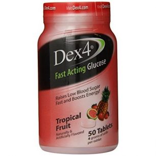 Dex4 Glucose Tablets 50 count Tropical Fruit Flavor