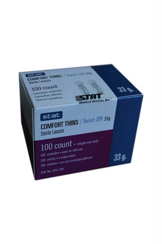 Stat-Comfort-Thins-Twist-off-lancets-33g-100-count-box